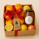 Pack Navidad de cítricos con naranjas, mandarinas, pomelos, limones y miel artesanal